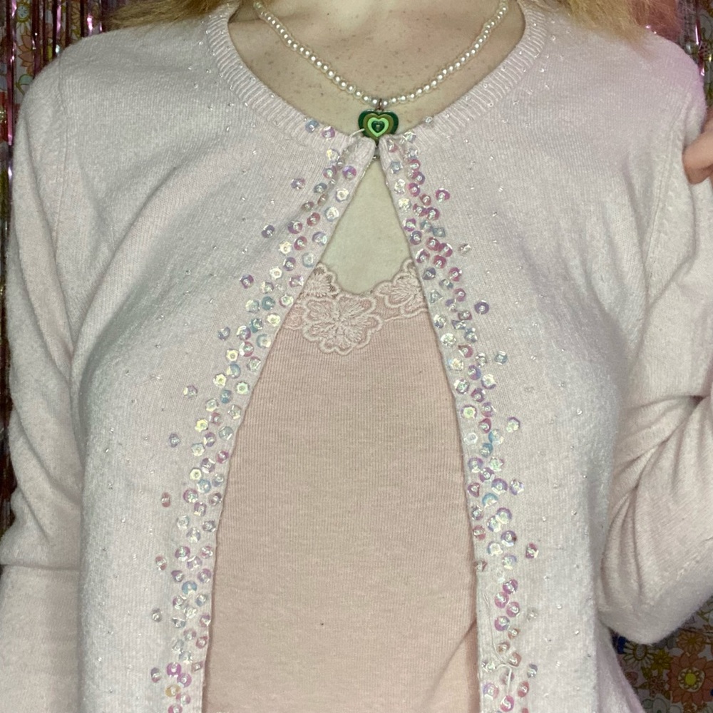 Pink sequin cardigan💕✨